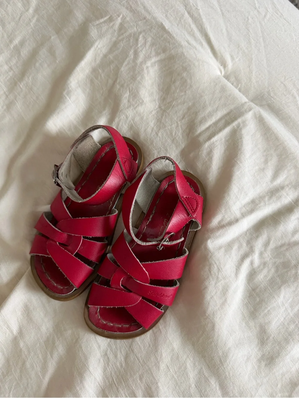 Red toddler salt water sandals